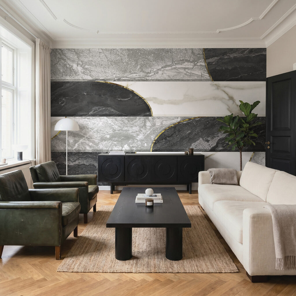 Franjas con efecto mármol — interior 1