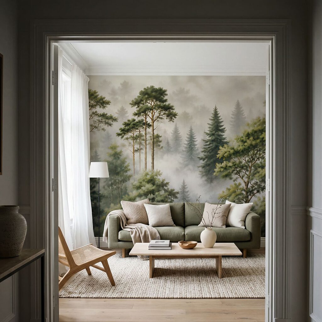 Coníferas entre la niebla — interior 1