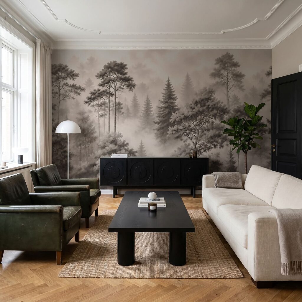 Coníferas entre la niebla — interior 1