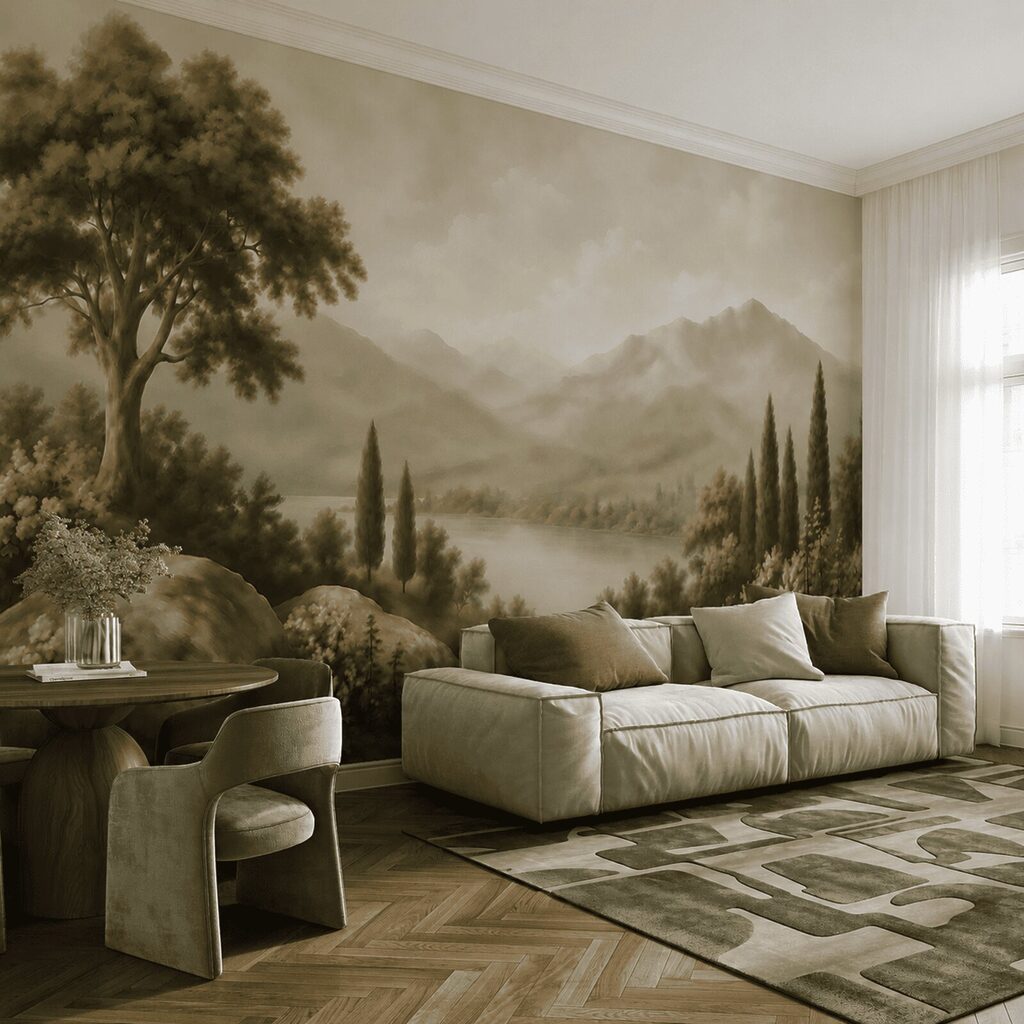 Lago entre cipreses — interior 4