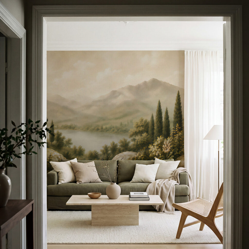 Lago entre cipreses — interior 5