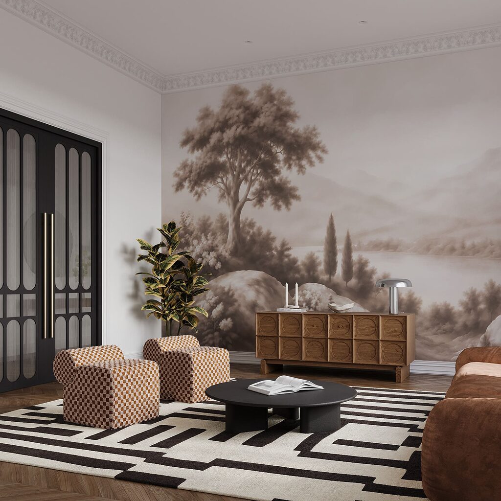 Lago entre cipreses — interior 5
