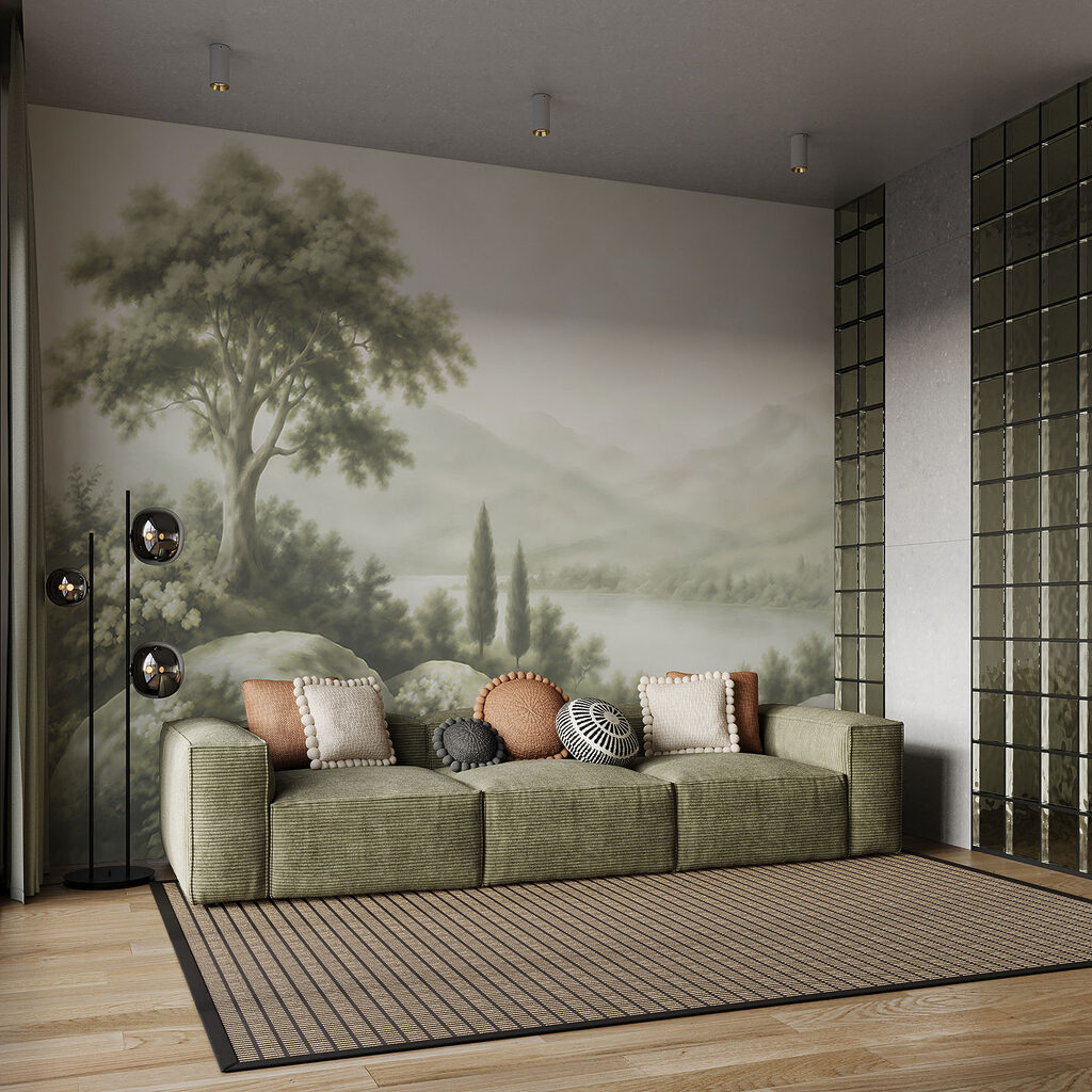 Lago entre cipreses — interior 3