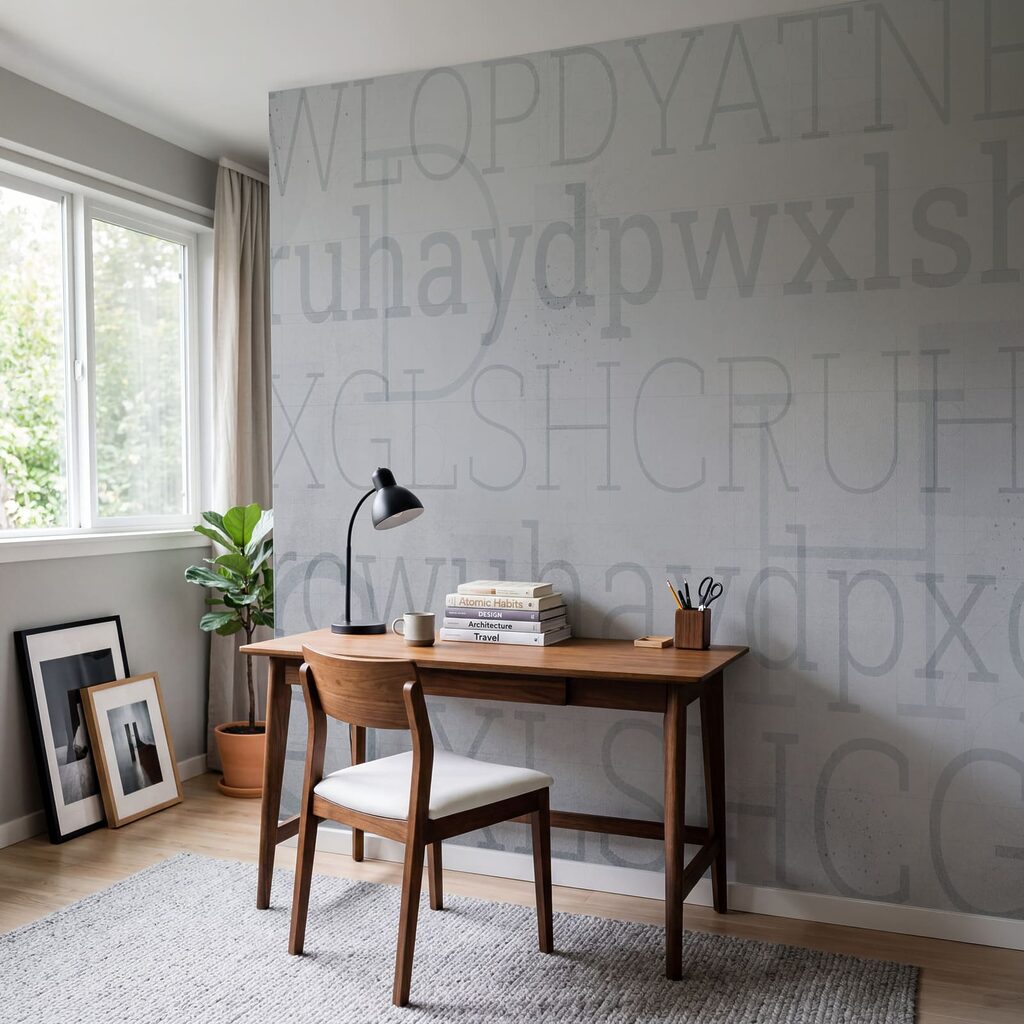 Letras sobre capas desgastadas — interior 1