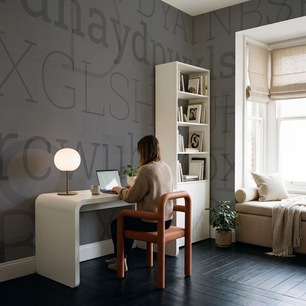 Letras sobre capas desgastadas — interior 3