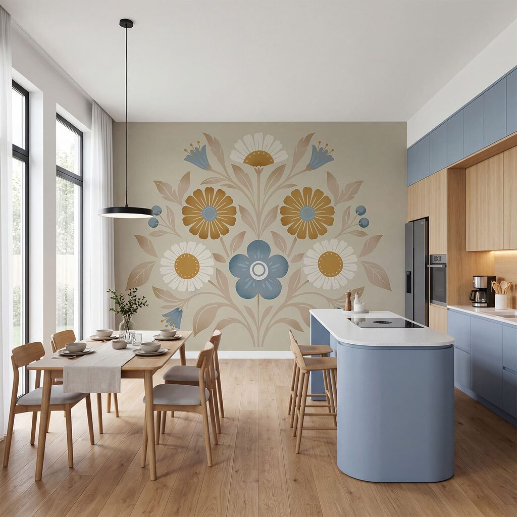 Flores en ornamento circular — interior 2