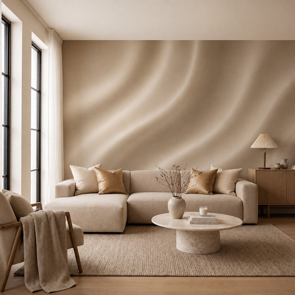 Pliegues suaves con luz en un interior