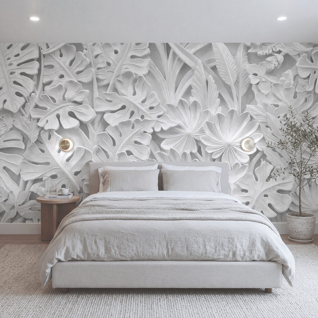 Selva blanca en capas en un interior