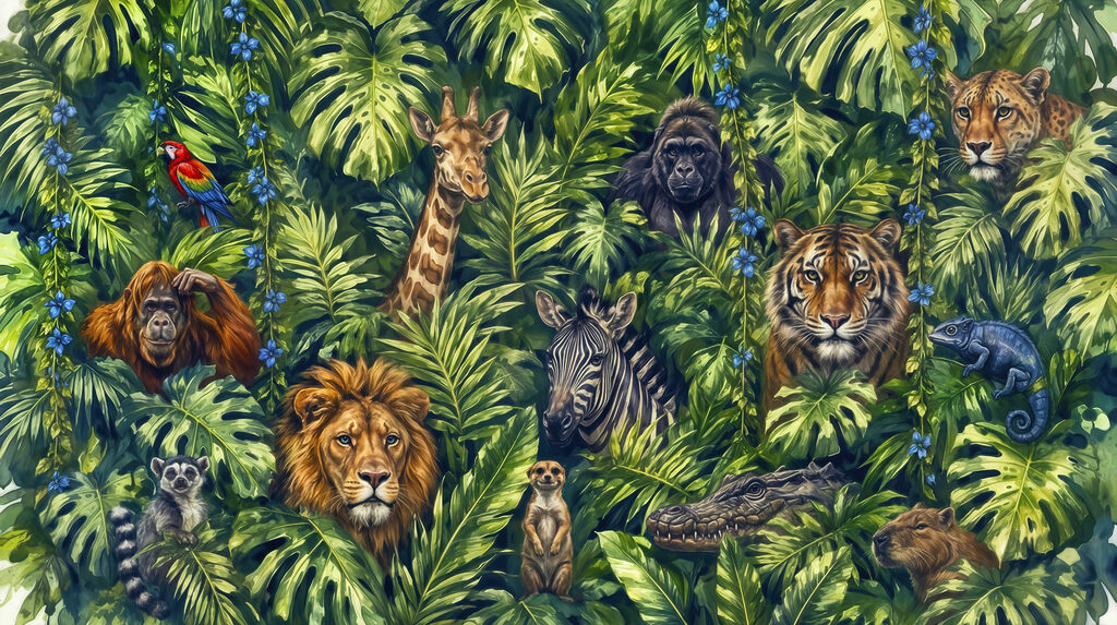 Encuentro en la selva — diseño completo