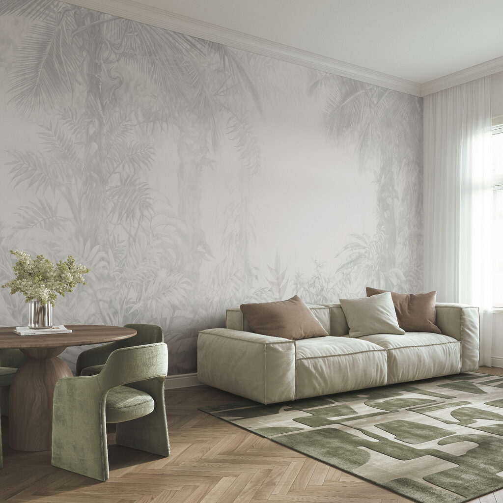 Hojas tropicales en blanco — interior 1