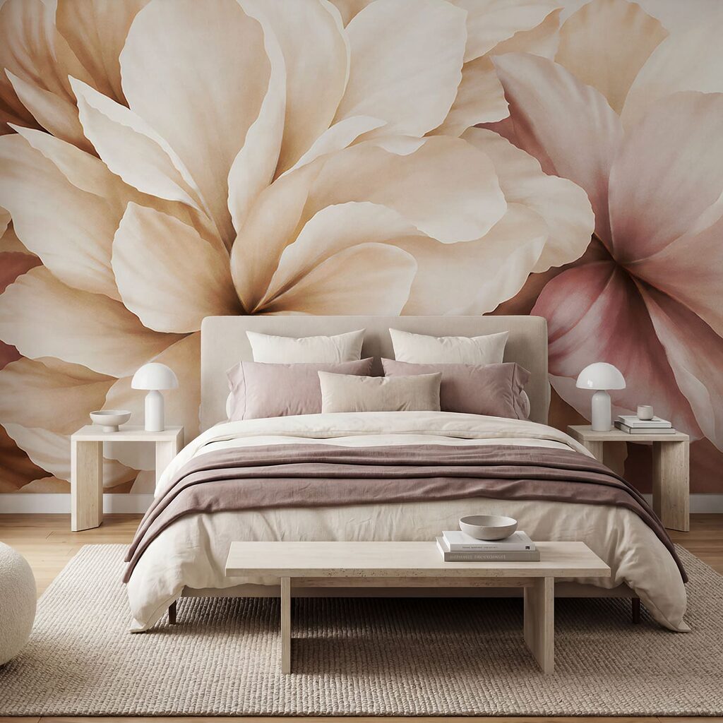 Flores grandes en crema — interior 2
