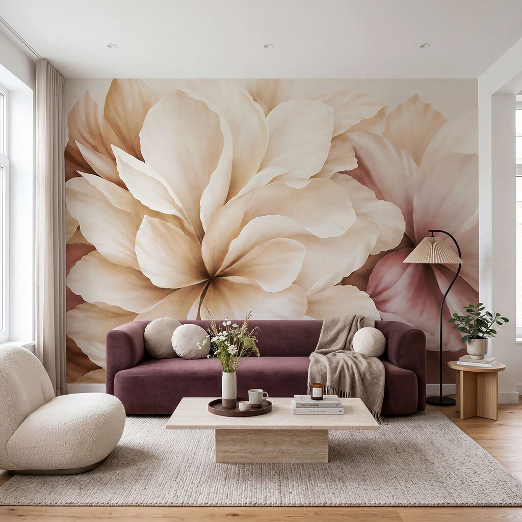 Flores grandes en crema — interior 3