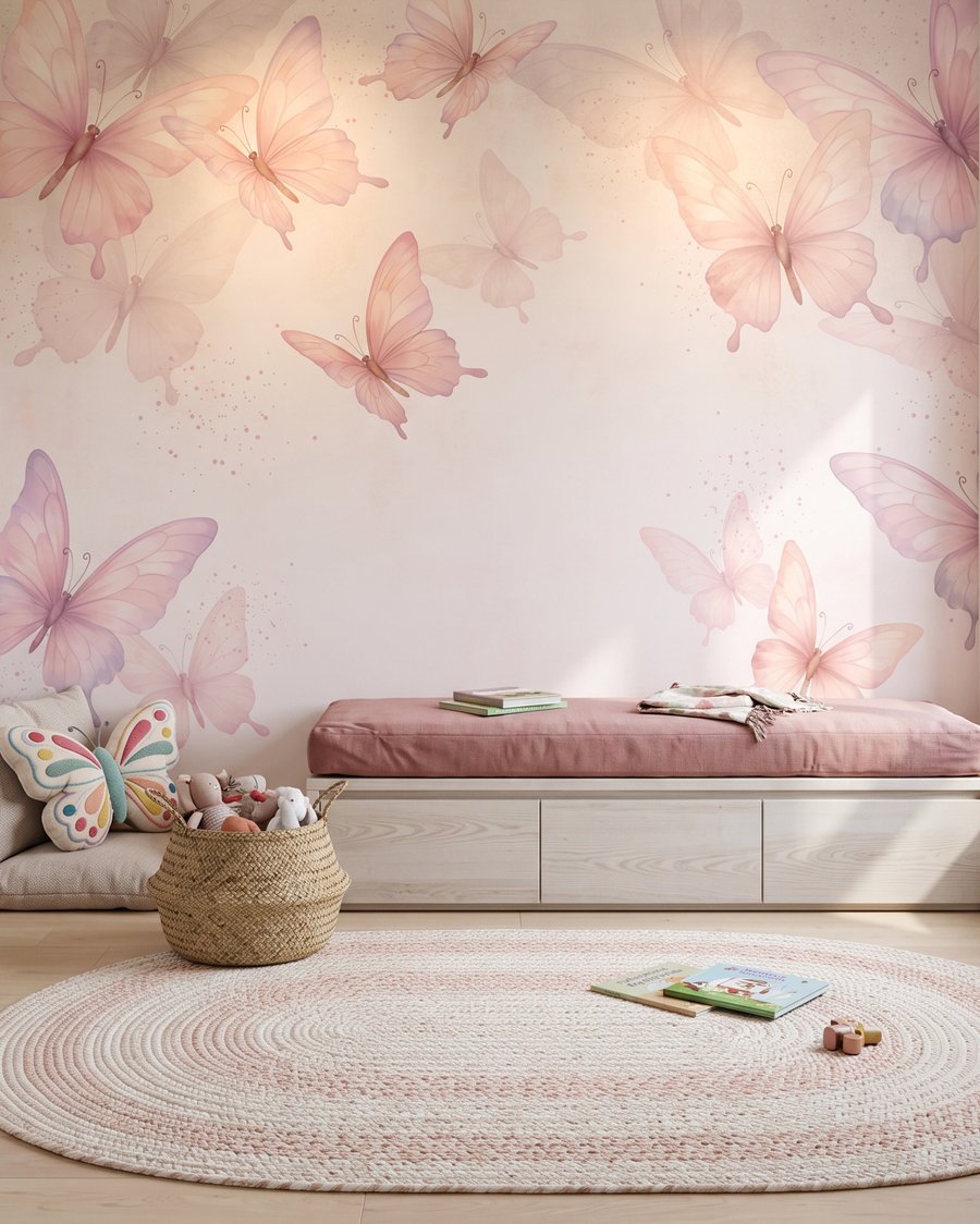 Mariposas translúcidas en un interior