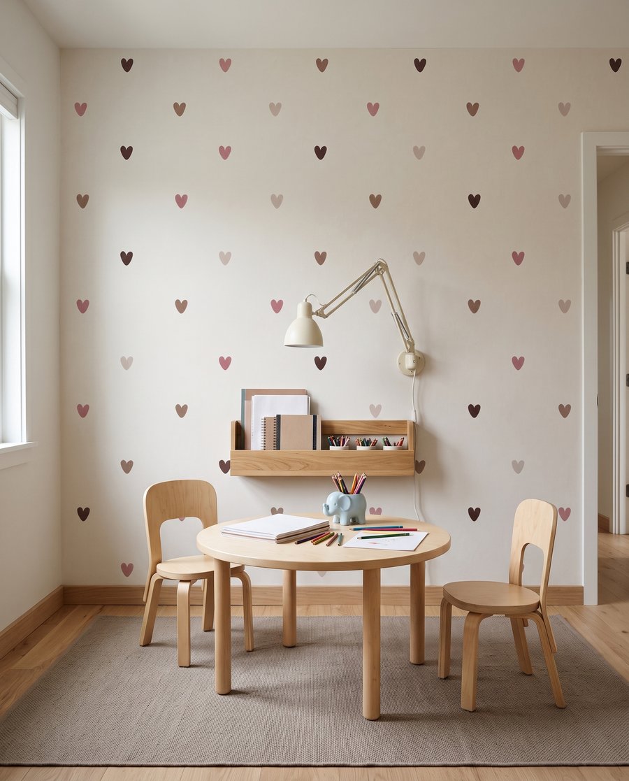 Corazones con espacio en un interior