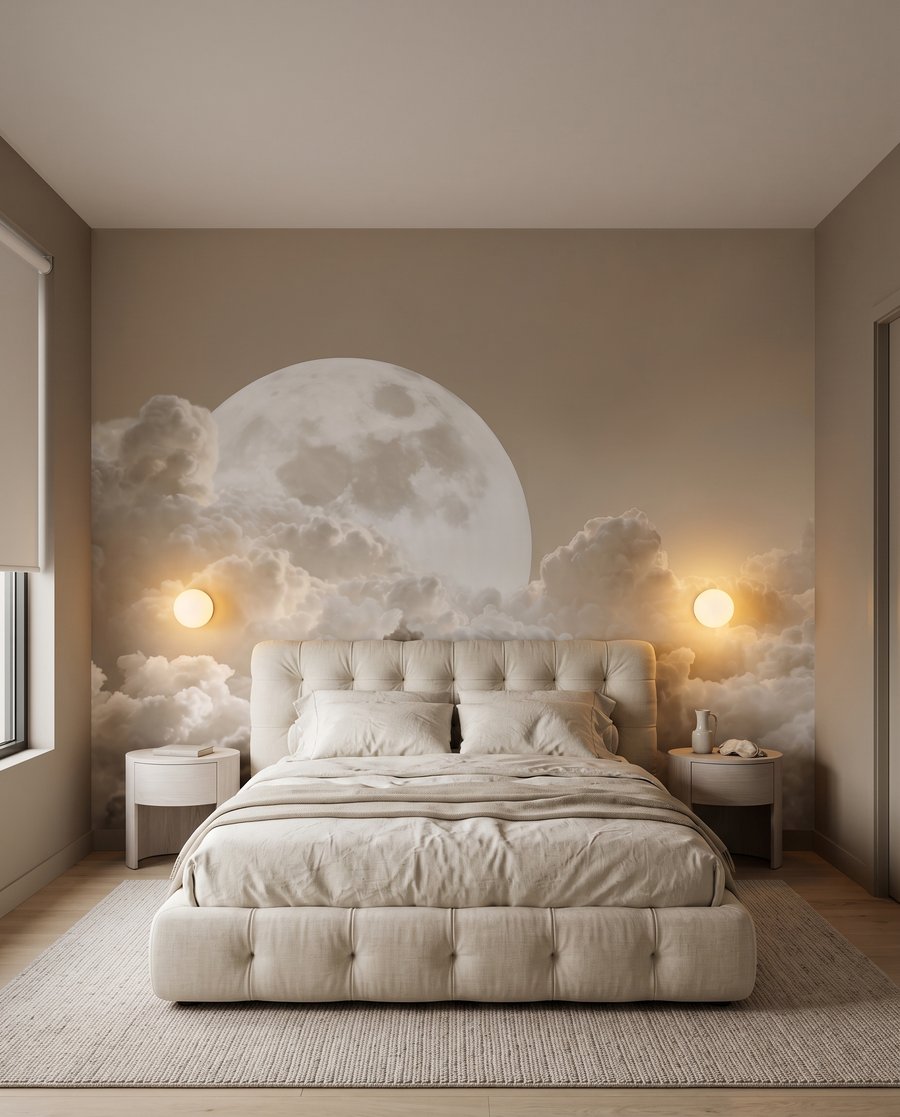 Luna llena sobre nubes — interior 2