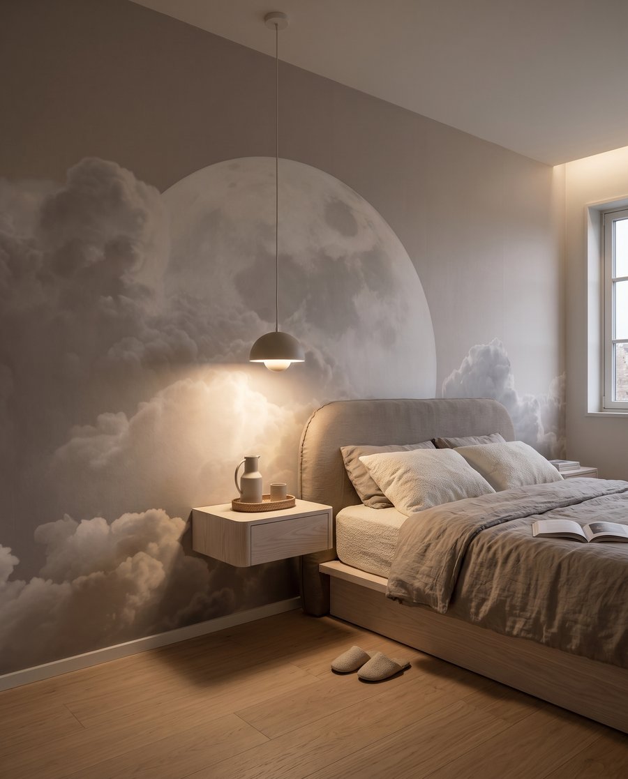 Luna llena sobre nubes — interior 3