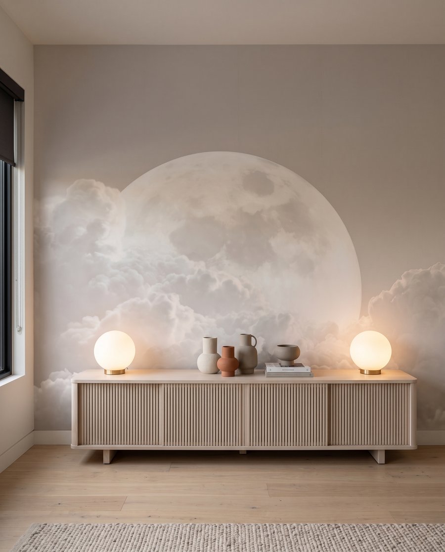 Luna llena sobre nubes — interior 4