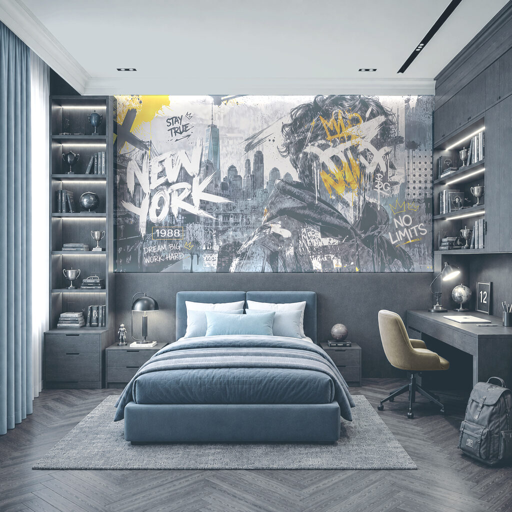 Grafitis y letras urbanas en un interior