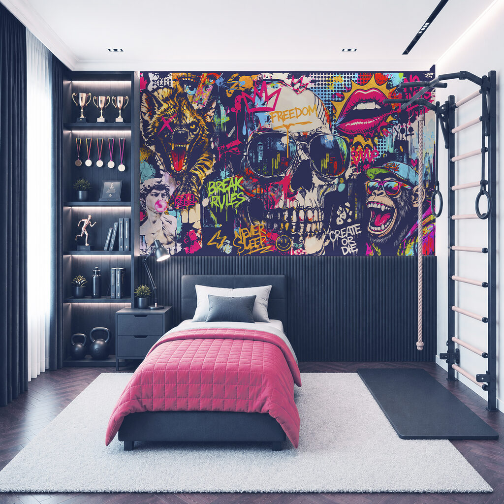 Calavera entre grafitis — interior 4