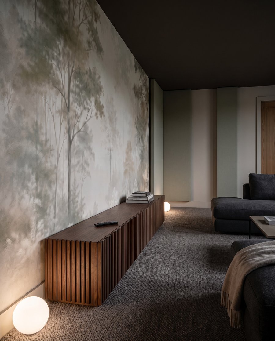 Luz entre árboles pálidos — interior 4
