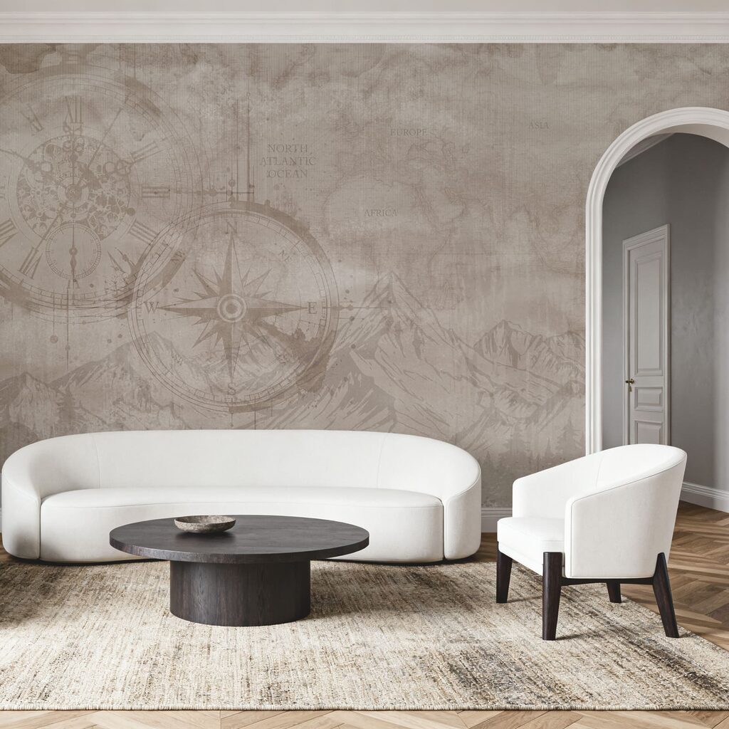 Mapa sepia con montañas — interior 3