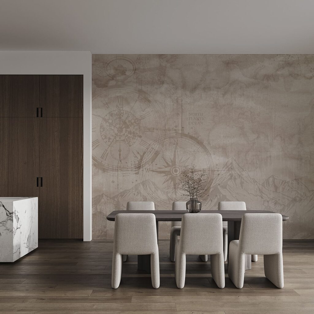 Mapa sepia con montañas — interior 4