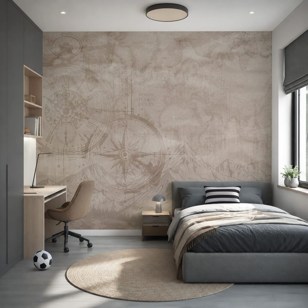 Mapa sepia con montañas — interior 5