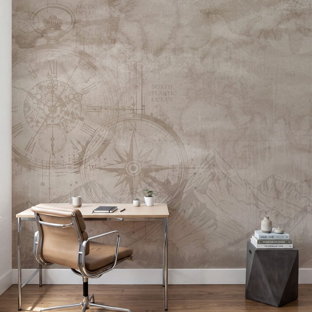 Mapa sepia con montañas — interior 6