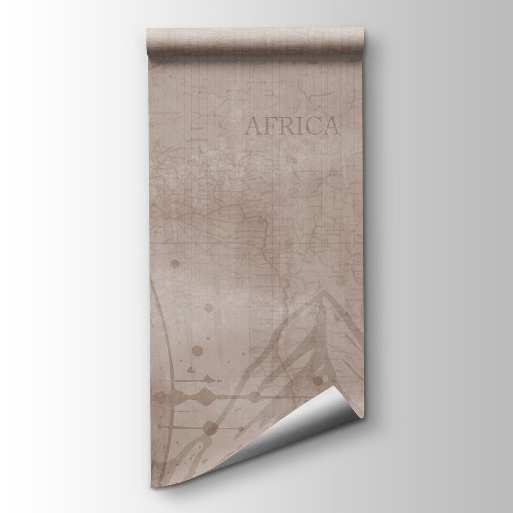 Mapa sepia con montañas — vista del producto