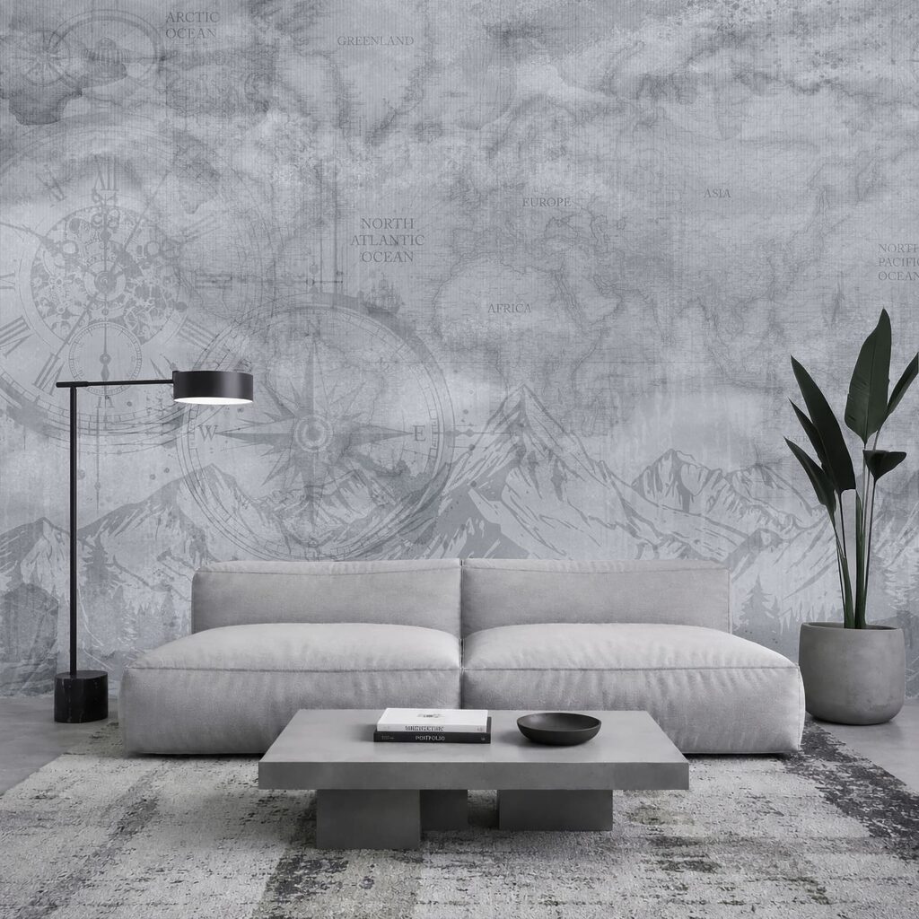 Mapa sepia con montañas — interior 1
