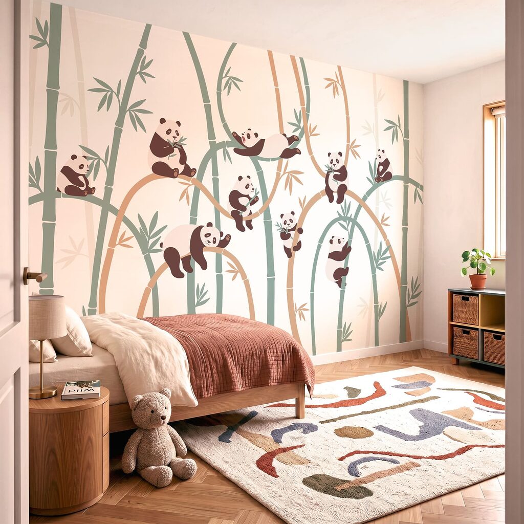 Pandas entre bambú — interior 2