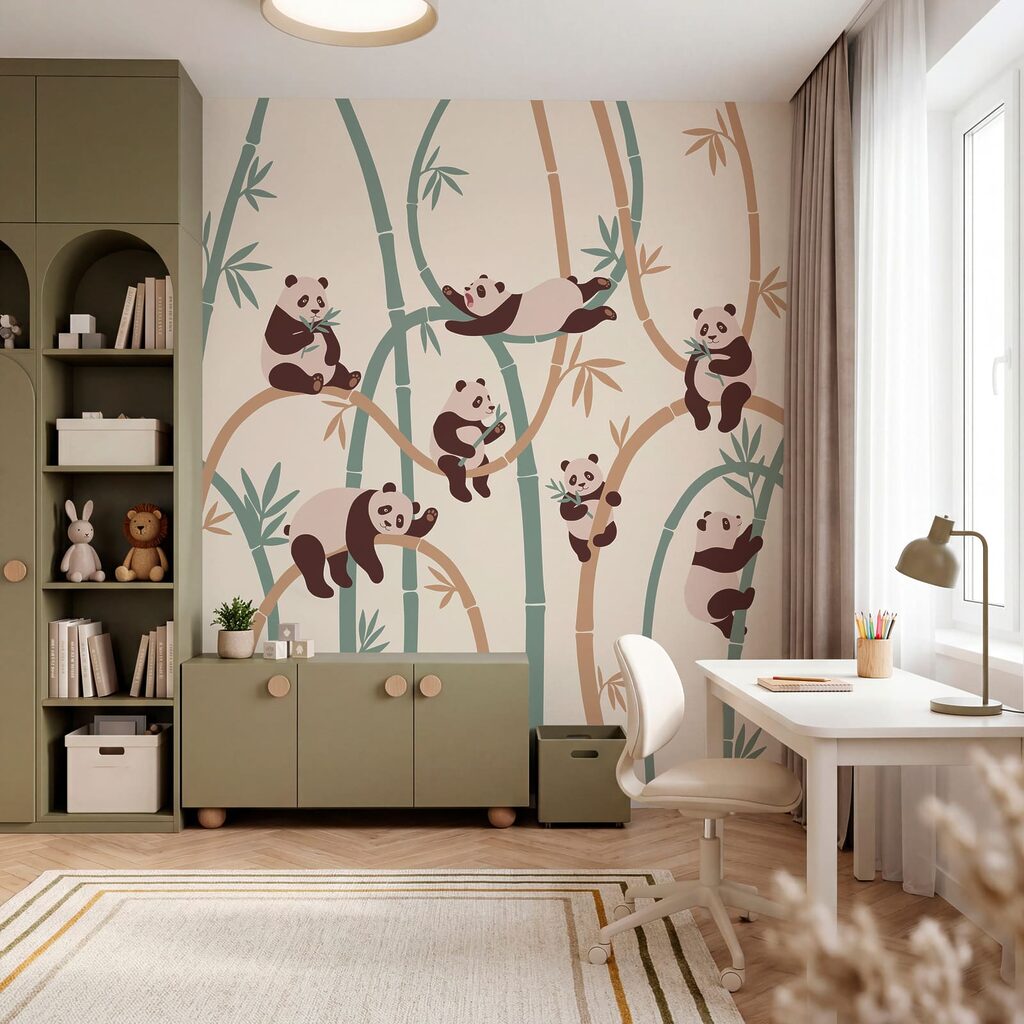 Pandas entre bambú — interior 3