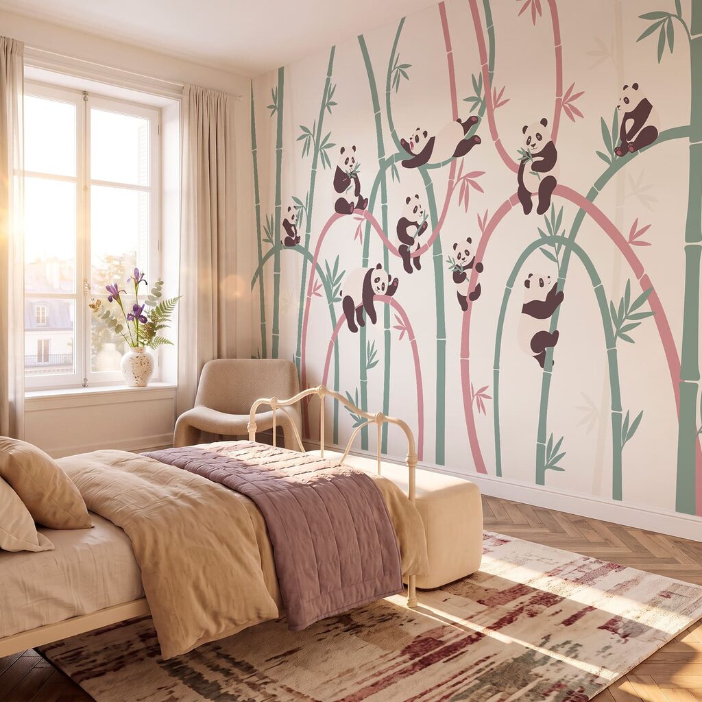 Pandas entre bambú — interior 1