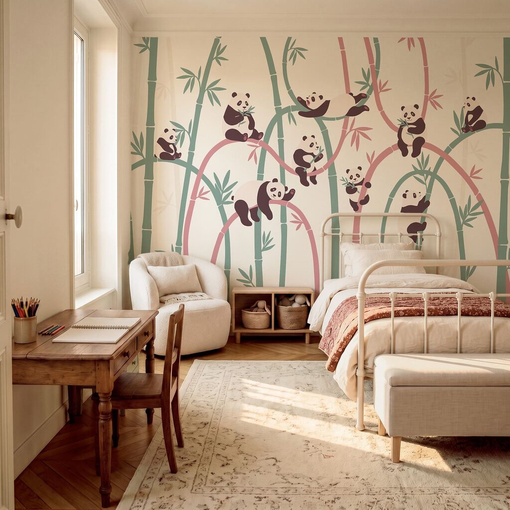 Pandas entre bambú — interior 3