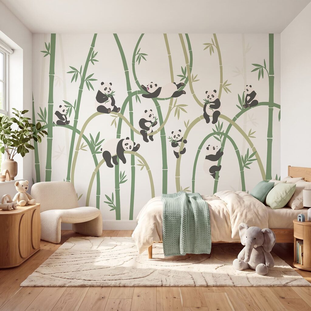 Pandas entre bambú — interior 1
