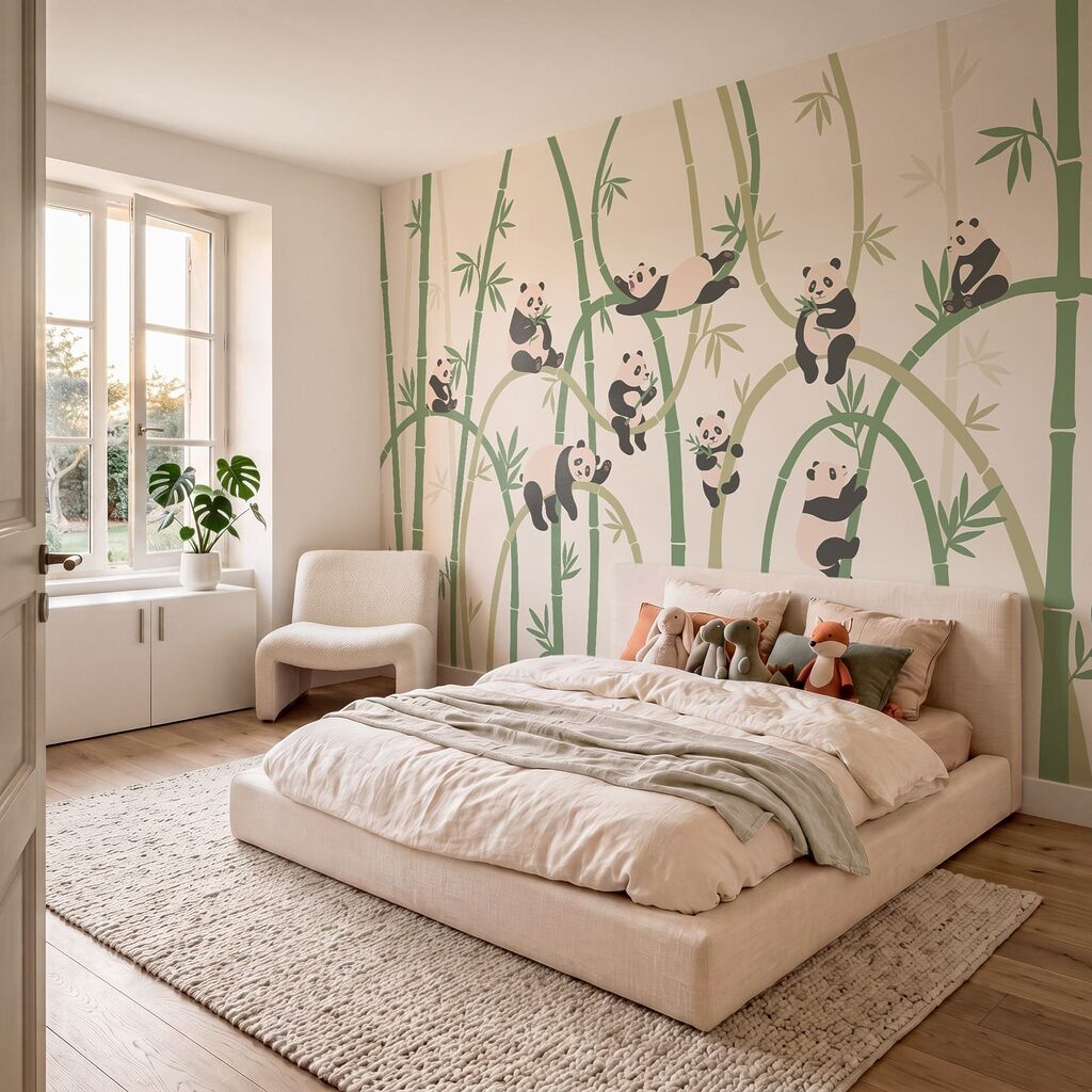 Pandas entre bambú — interior 2