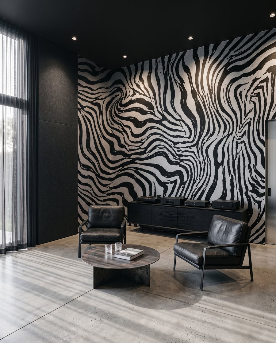 Rayas en movimiento en un interior