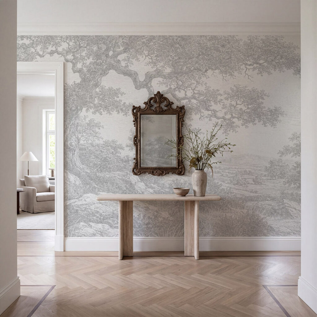 Viejo árbol y paisaje — interior 2
