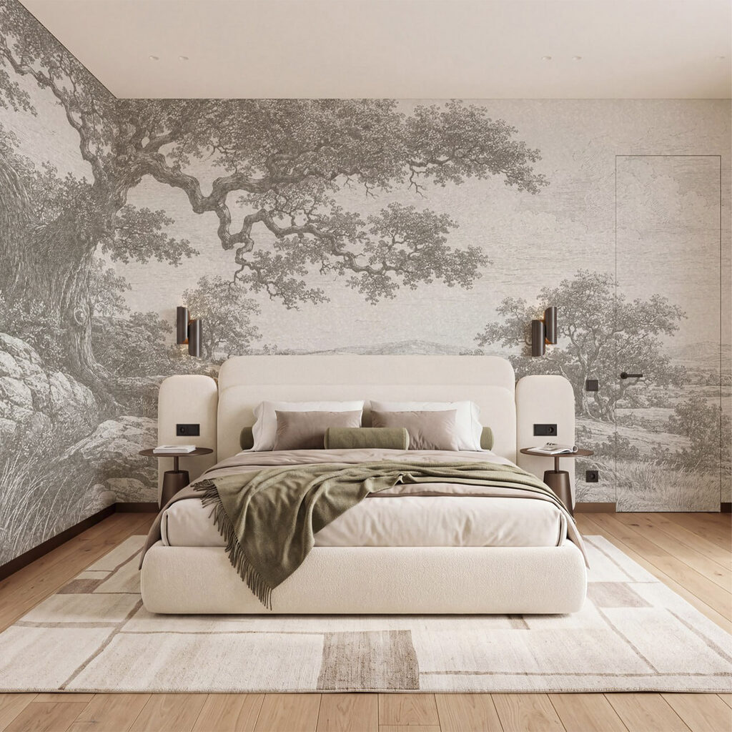 Viejo árbol y paisaje — interior 1