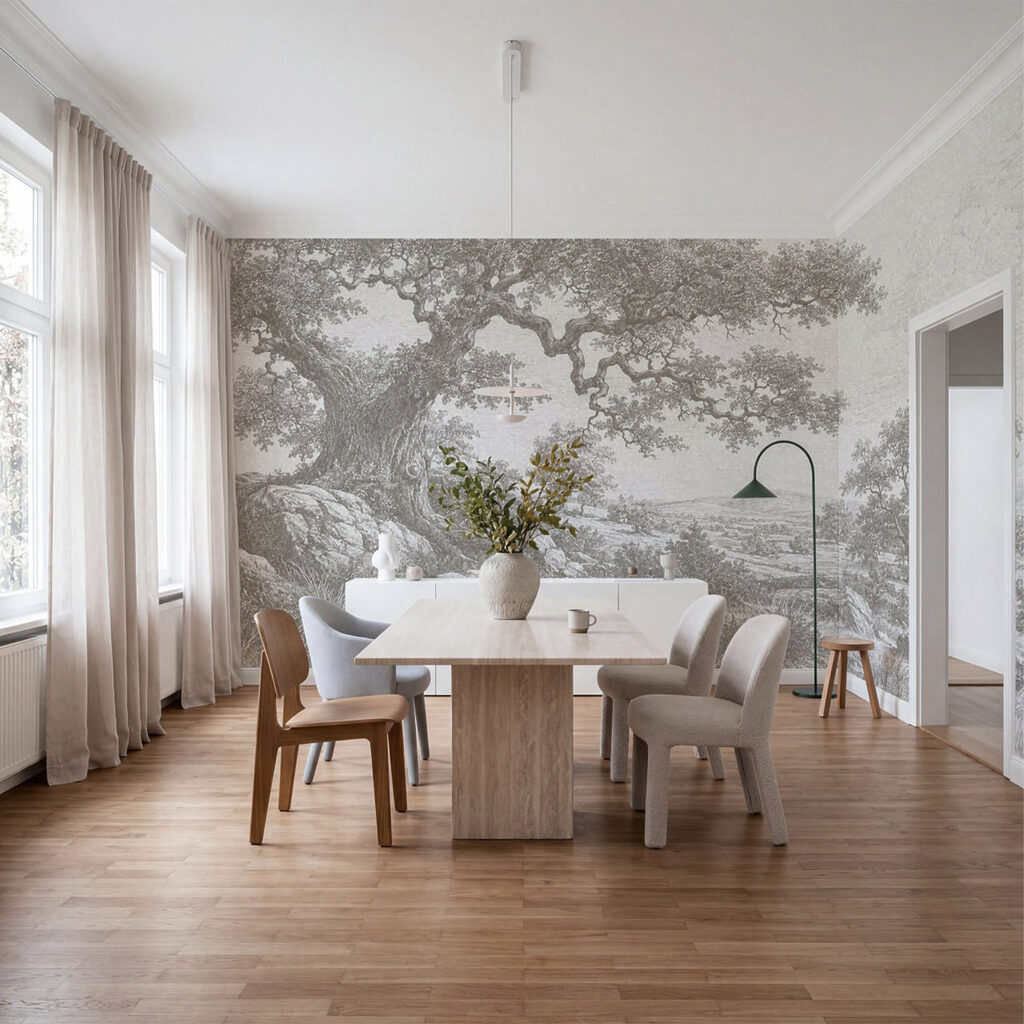 Viejo árbol y paisaje — interior 2