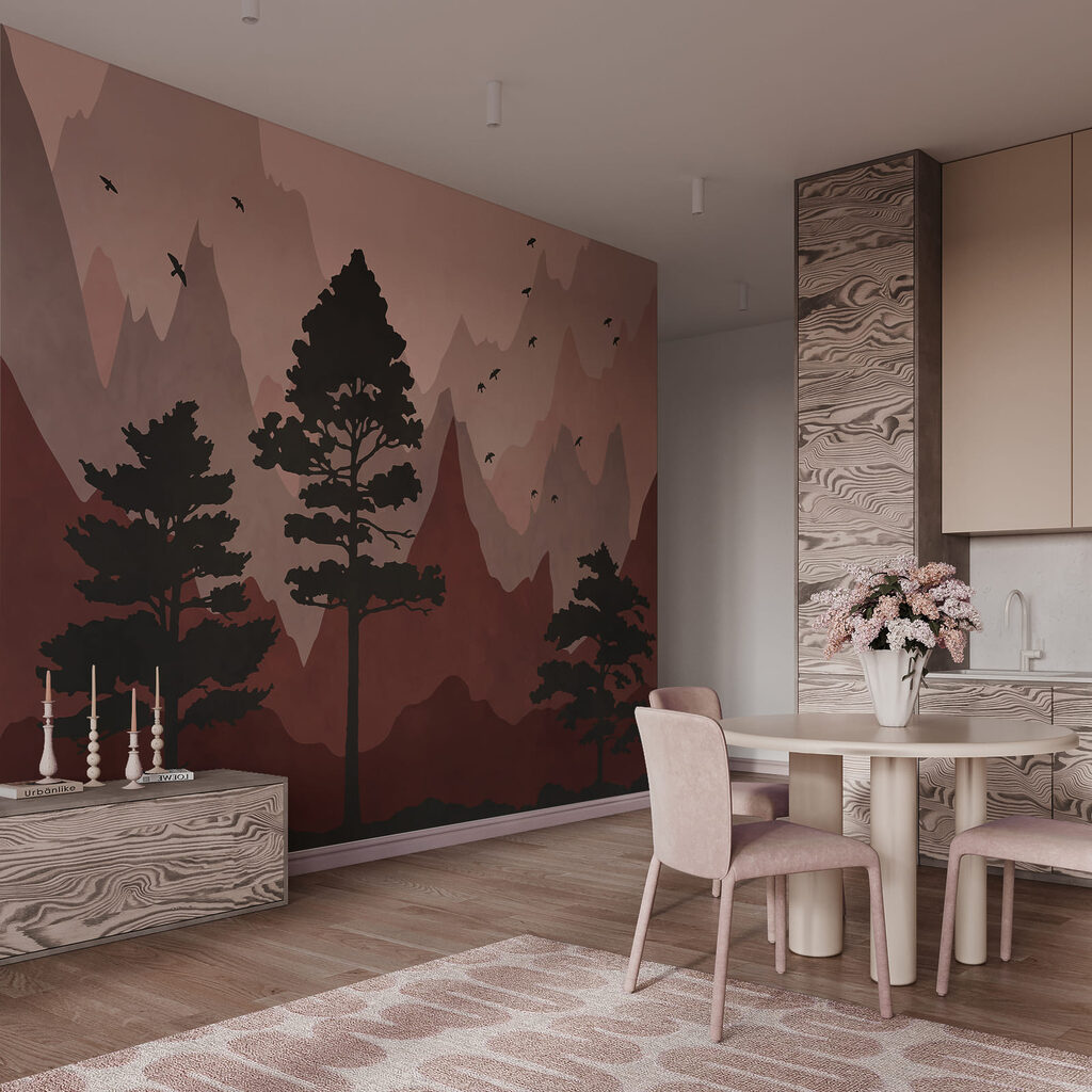 Pinos ante montañas — interior 1