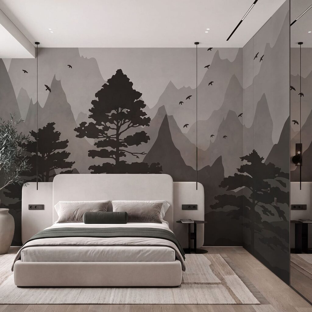 Pinos ante montañas — interior 1
