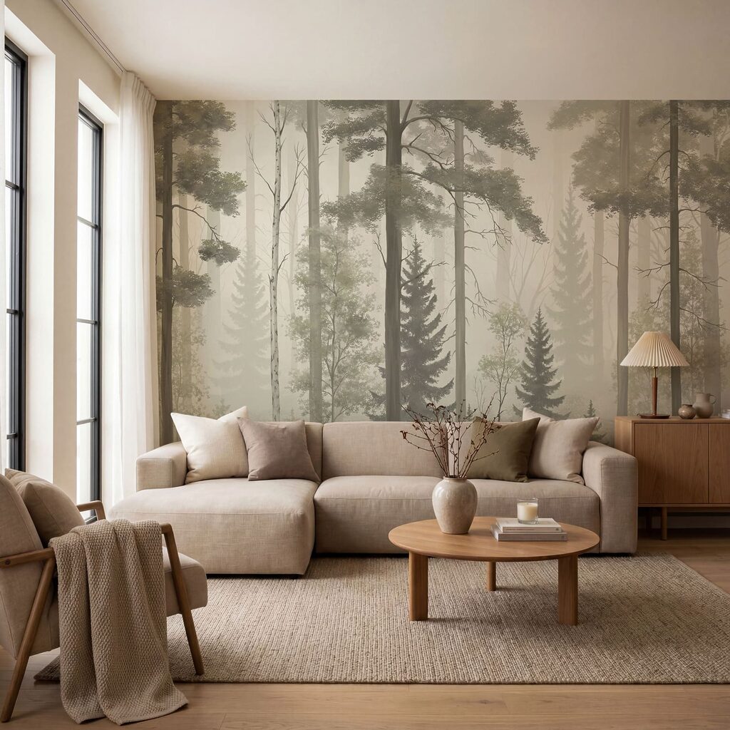 Troncos altos en niebla — interior 4