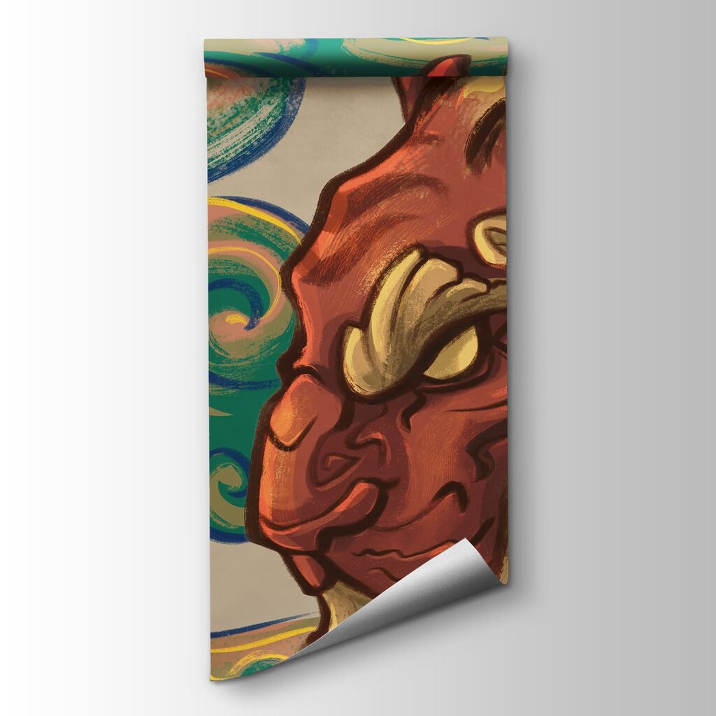 Tigre sobre nubes pintadas — vista del producto