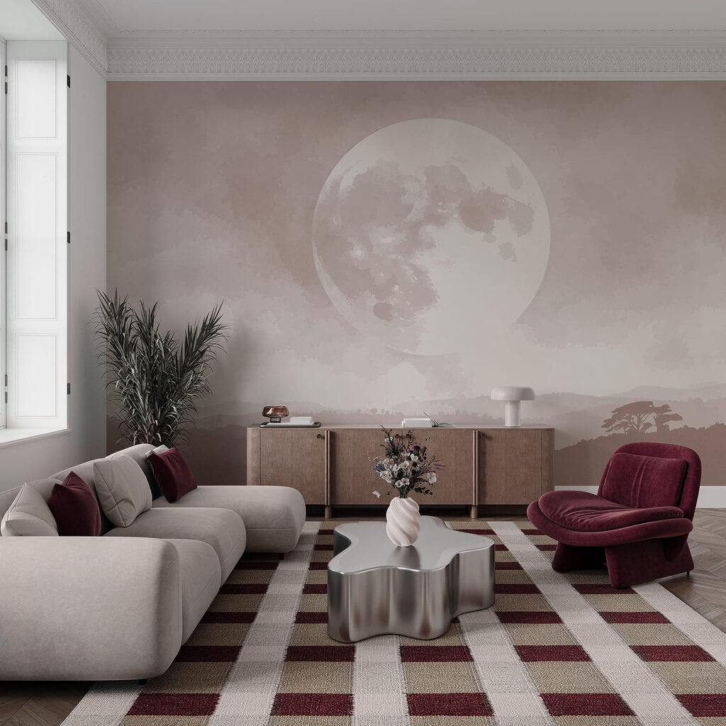 Luna sobre el bosque en un interior