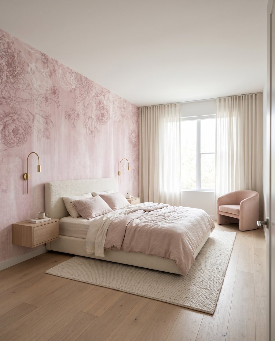 Flores sobre pintura difuminada — interior 3