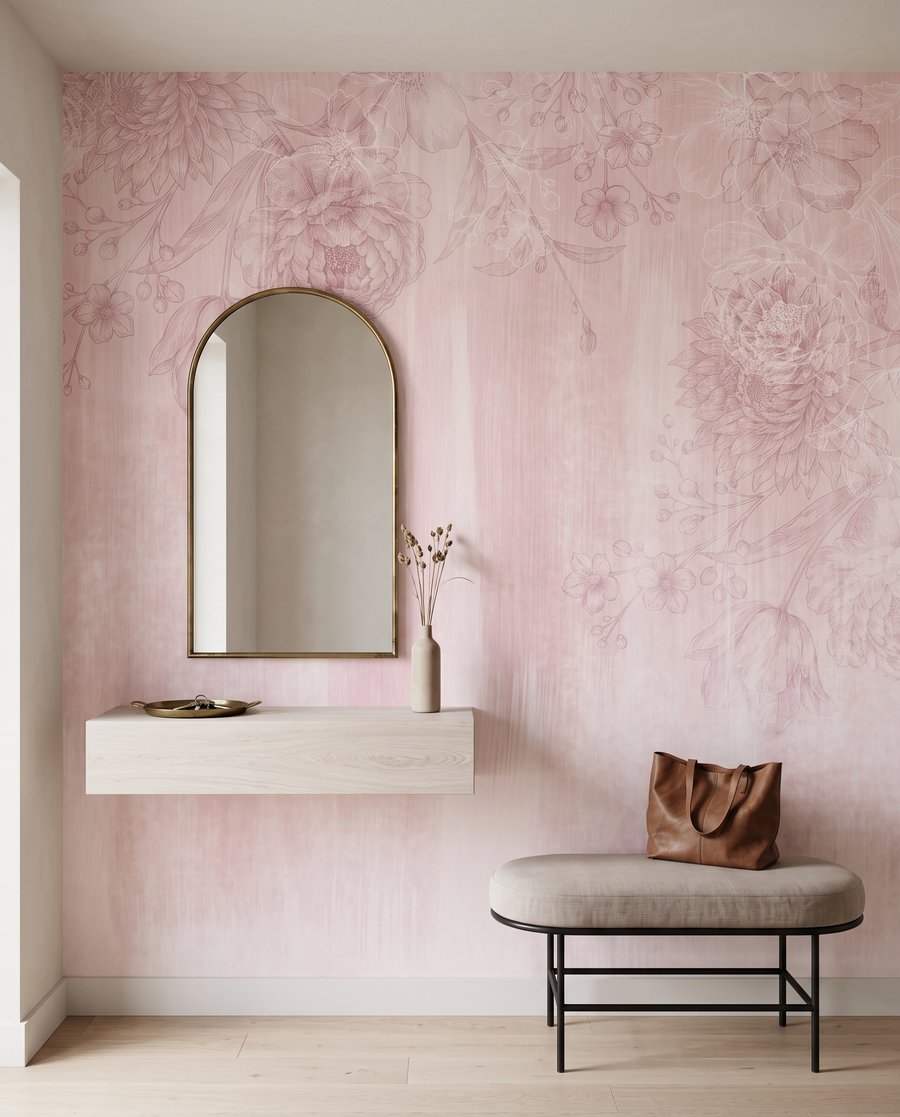Flores sobre pintura difuminada — interior 4