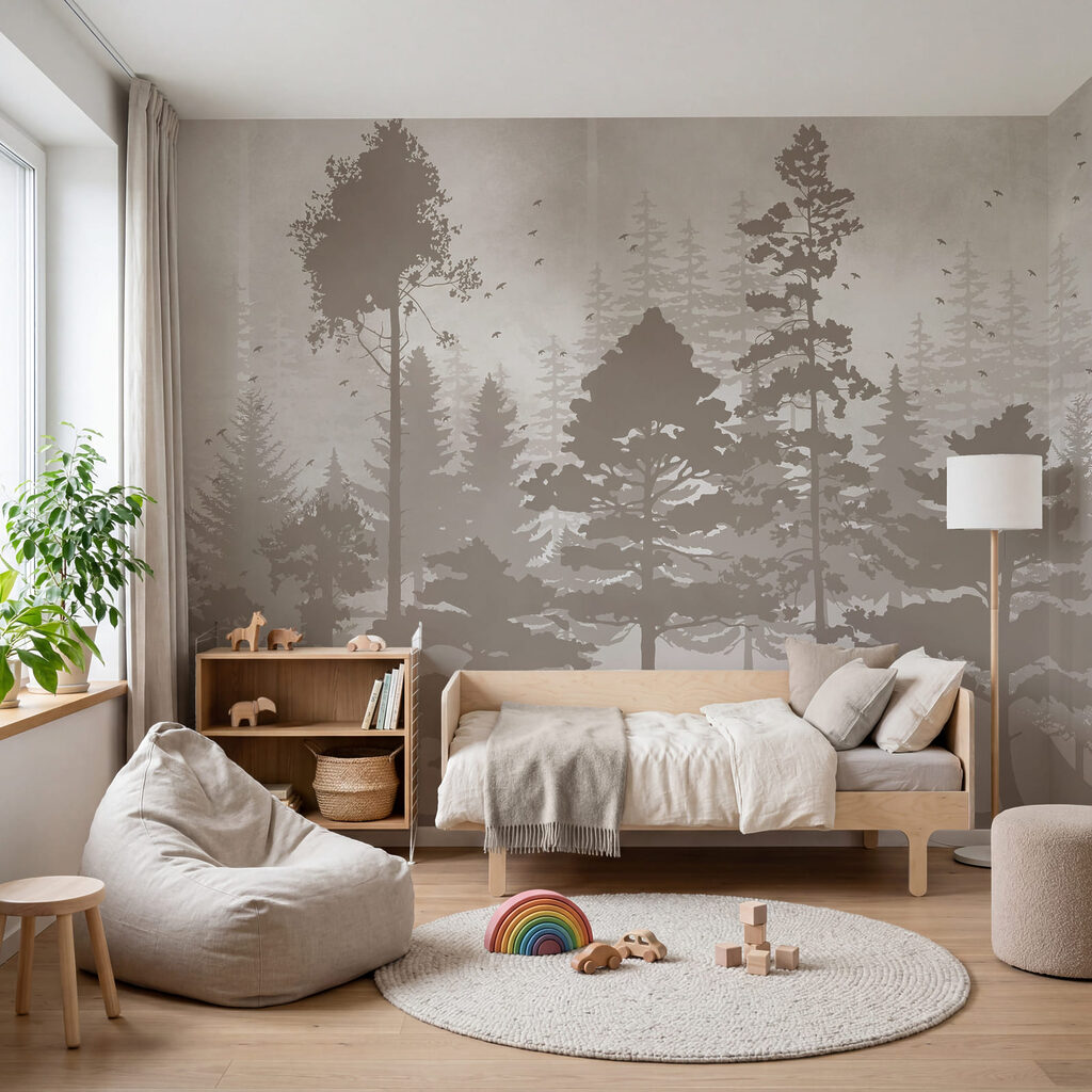 Árboles como siluetas pintadas — interior 3
