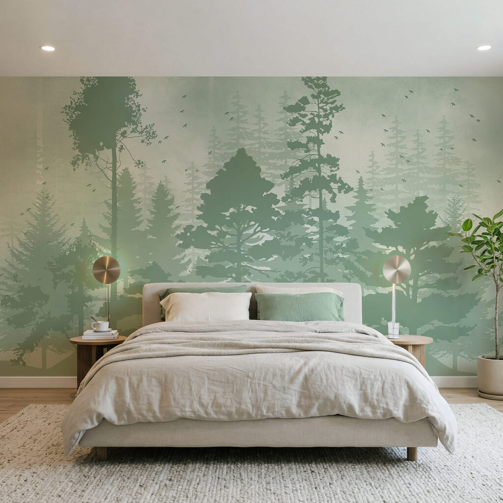 Árboles como siluetas pintadas — interior 2