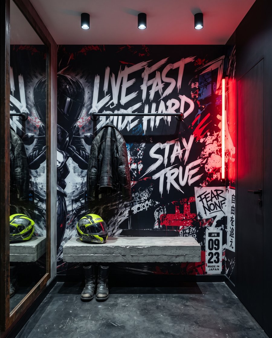 Moto entre grafitis — interior 2